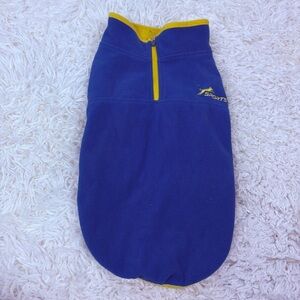 SPORTS Blue and Yellow fleece Sports Dog Jacket size XL